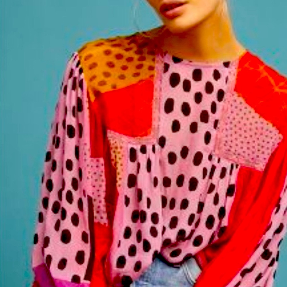 Anthropologie Bl-nk Miranda Peasant Blouse